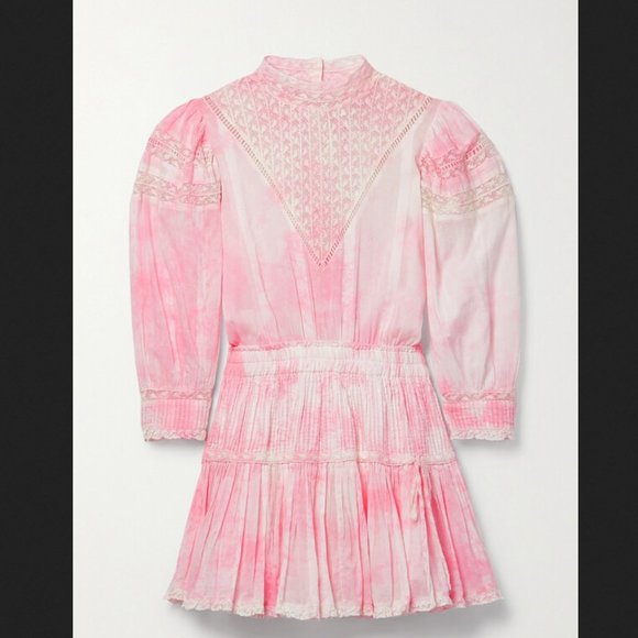 NWT Love Shack Fancy Viola Dress in Island Pink Hand Dye - Picture 9 of 13